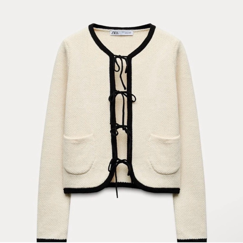 NWT Zara Knit Cardigan with Ties